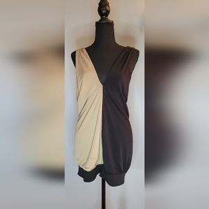 Lane Bryant two toned pleated shoulder tank/ minidress